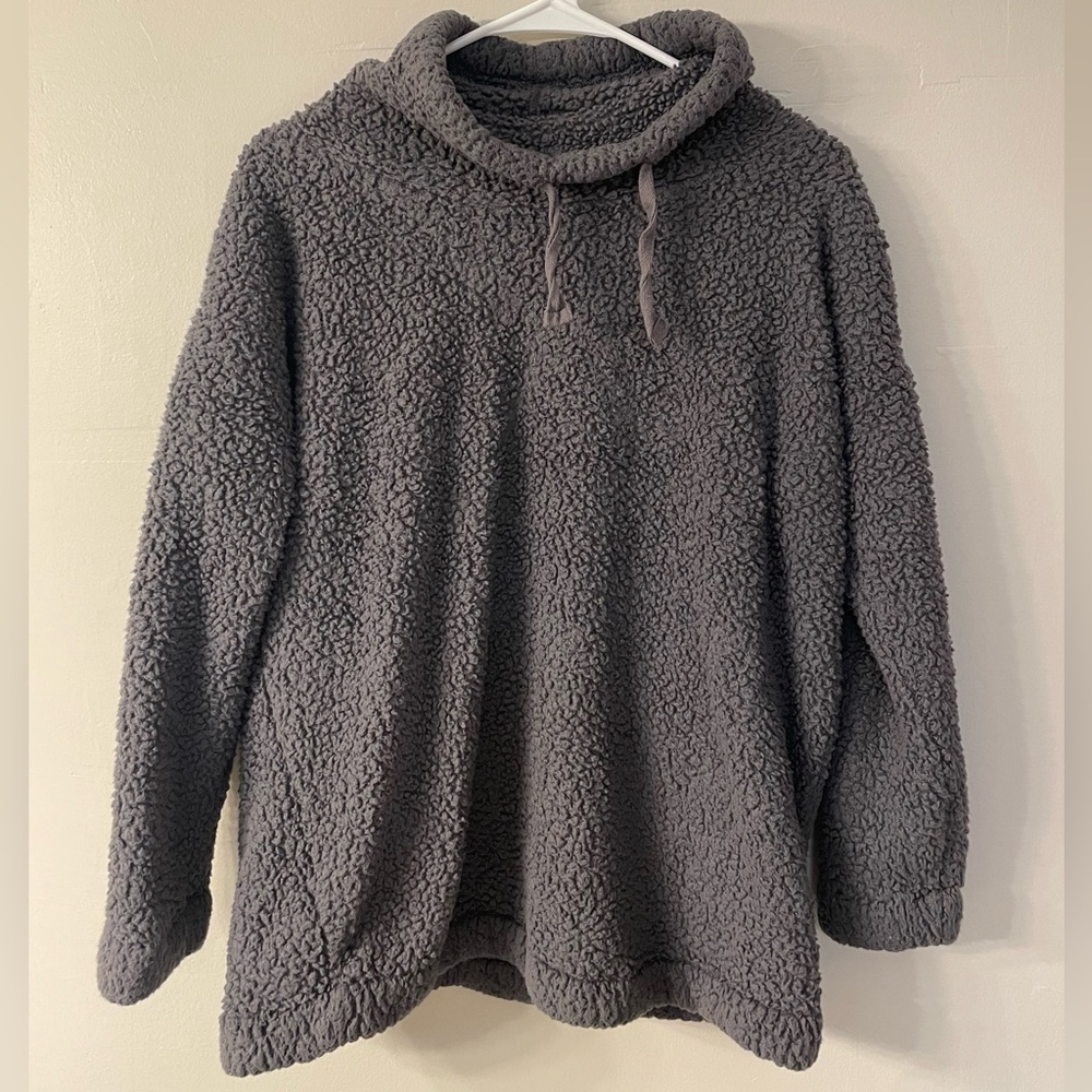 Old Navy Grey Small Sherpa Turtle Neck Pullover Sweater